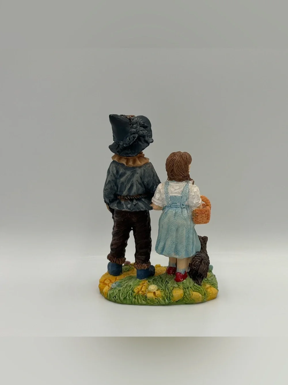 RARE Vintage Wizard Of Oz Dorthy + Scarecrow & Toto Dog Ceramic Toy Home Decor